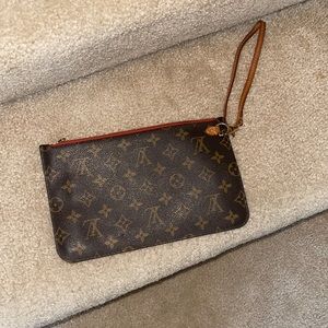 LOUIS VUITTON Monogram Clutch Orange Interior
